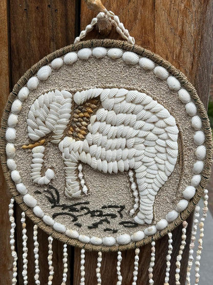 Handgemaakte Schelpen Wandhanger Olifant – Indonesië – 75 cm
