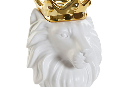 Wandvaas Leeuw Met Kroon – Wit & Goud