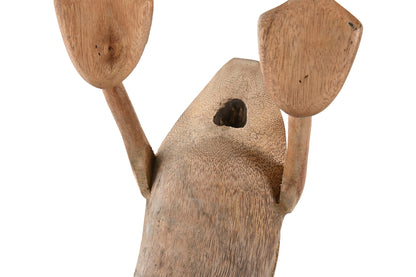 Houten Wijnfleshouder Eend - Naturel - 35 x 10 x 27 cm