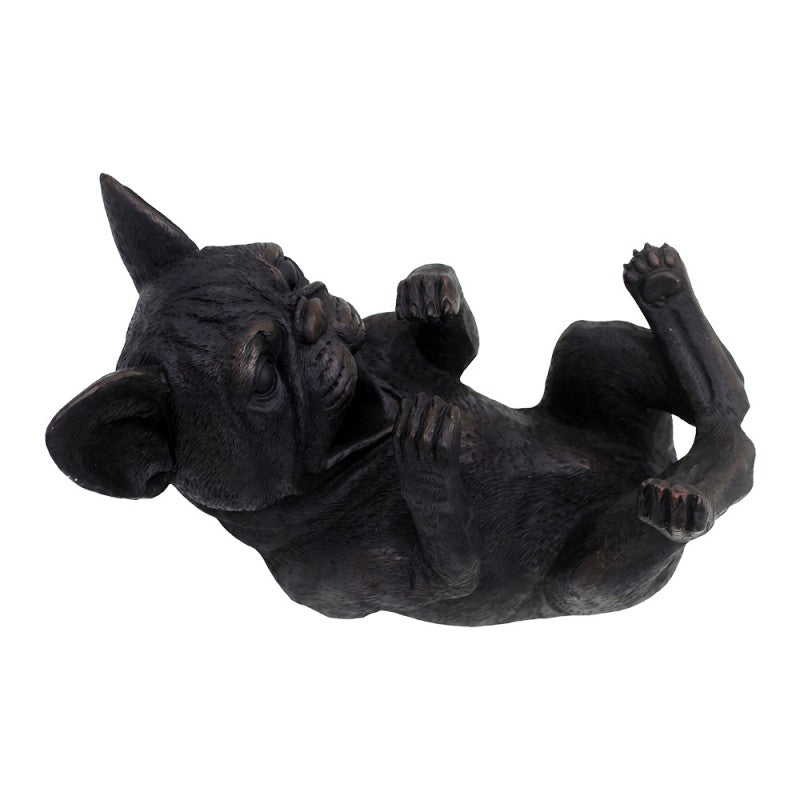 Zwarte Franse bulldog wijnfleshouder van Clayre & Eef 29 x 12 x 16 cm