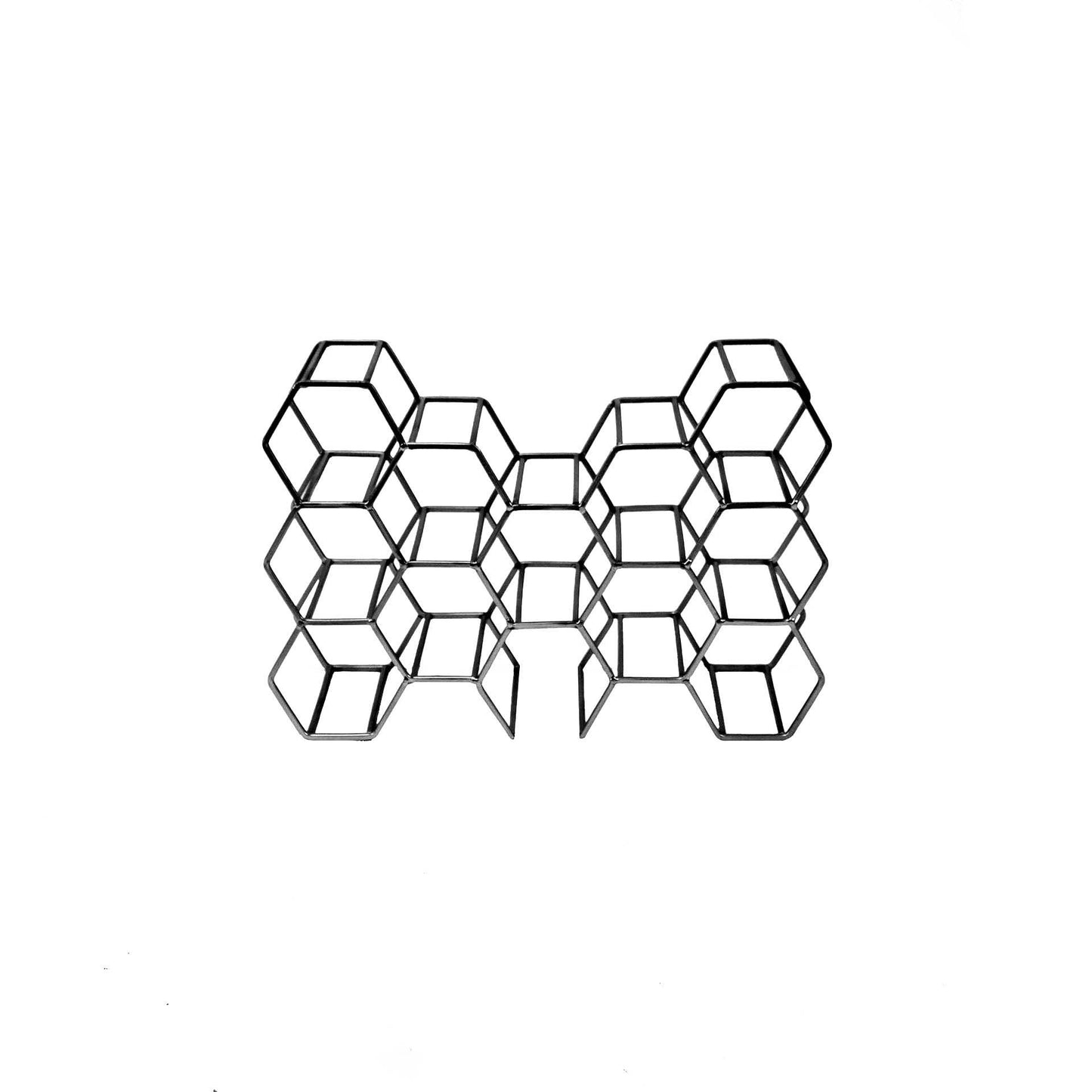 Zwart metalen geometrisch wijnrek voor 12 flessen – Housevitamin – Krokomingo