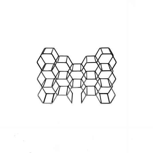 Zwart metalen geometrisch wijnrek voor 12 flessen – Housevitamin – Krokomingo
