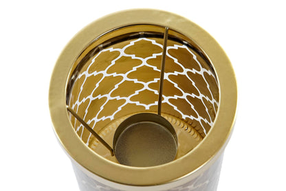 Laterne aus goldenem Glas und Metall – Orientalisches Design – 15 cm