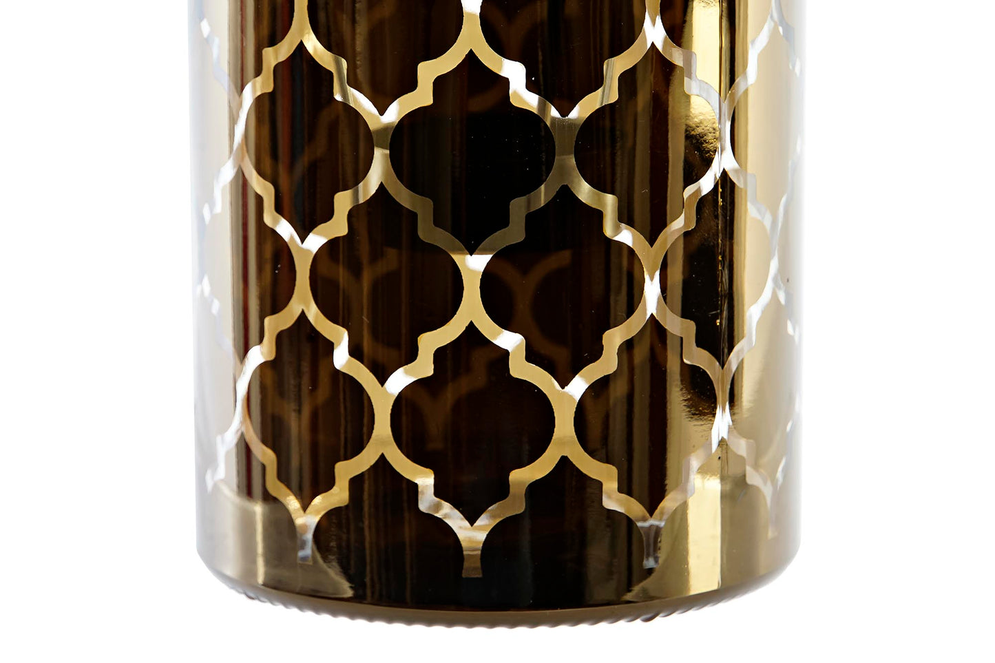 Laterne aus goldenem Glas und Metall – Orientalisches Design – 15 cm