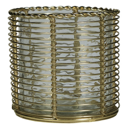 Goldener Teelichthalter / Windlicht – 2 Varianten