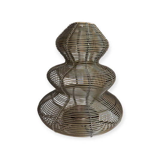 Antiek bronzen windlicht in kerstboomvorm – Light & Living – Ø16 x 19 cm