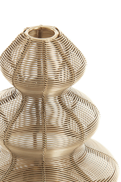 Windlicht Kerstboom Goud – Light & Living – Ø16x19 cm