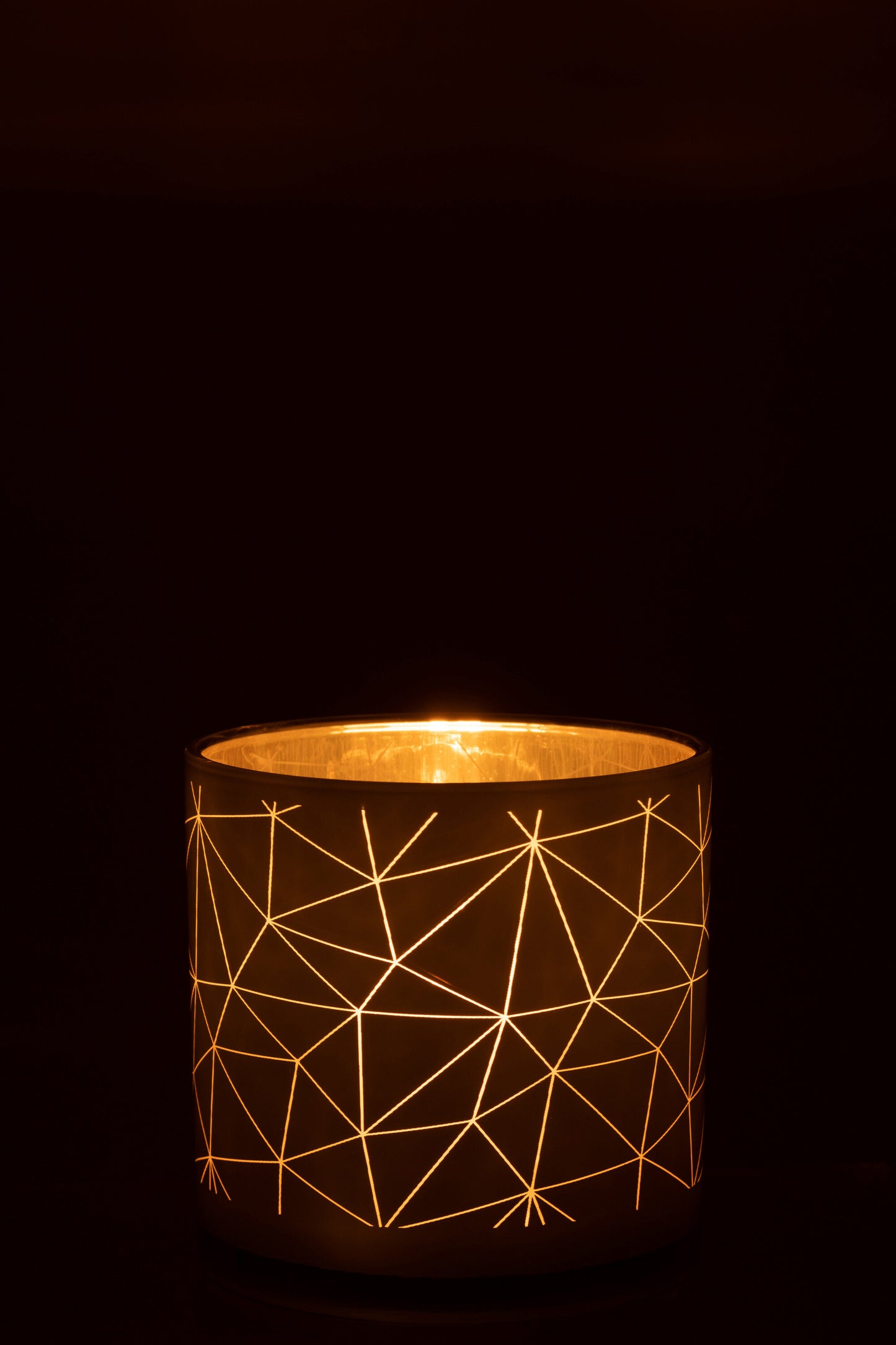 Waxinelichthouder Geometrisch Goud – Glas – 15 cm