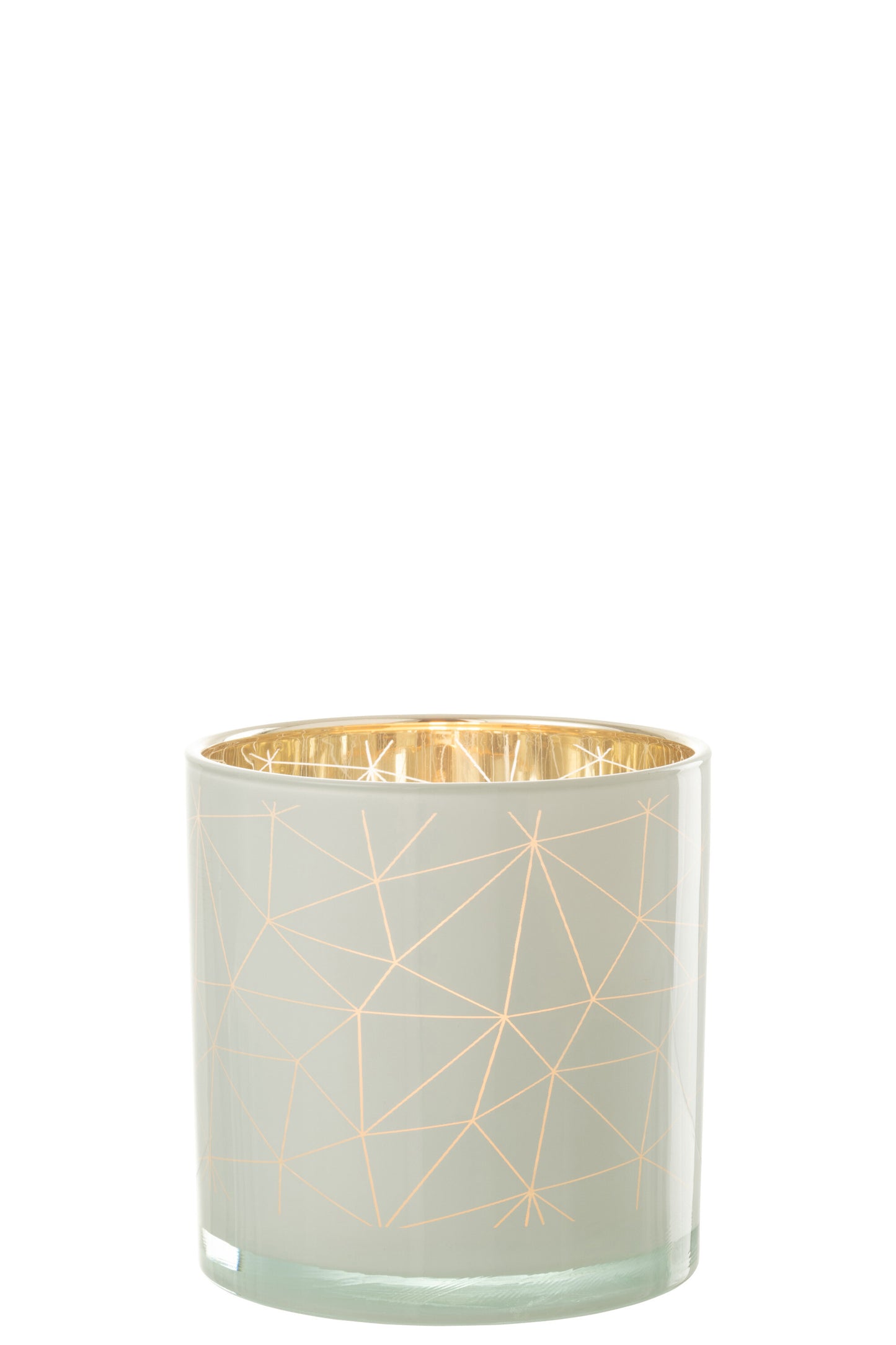 Waxinelichthouder Geometrisch Goud – Glas – 15 cm