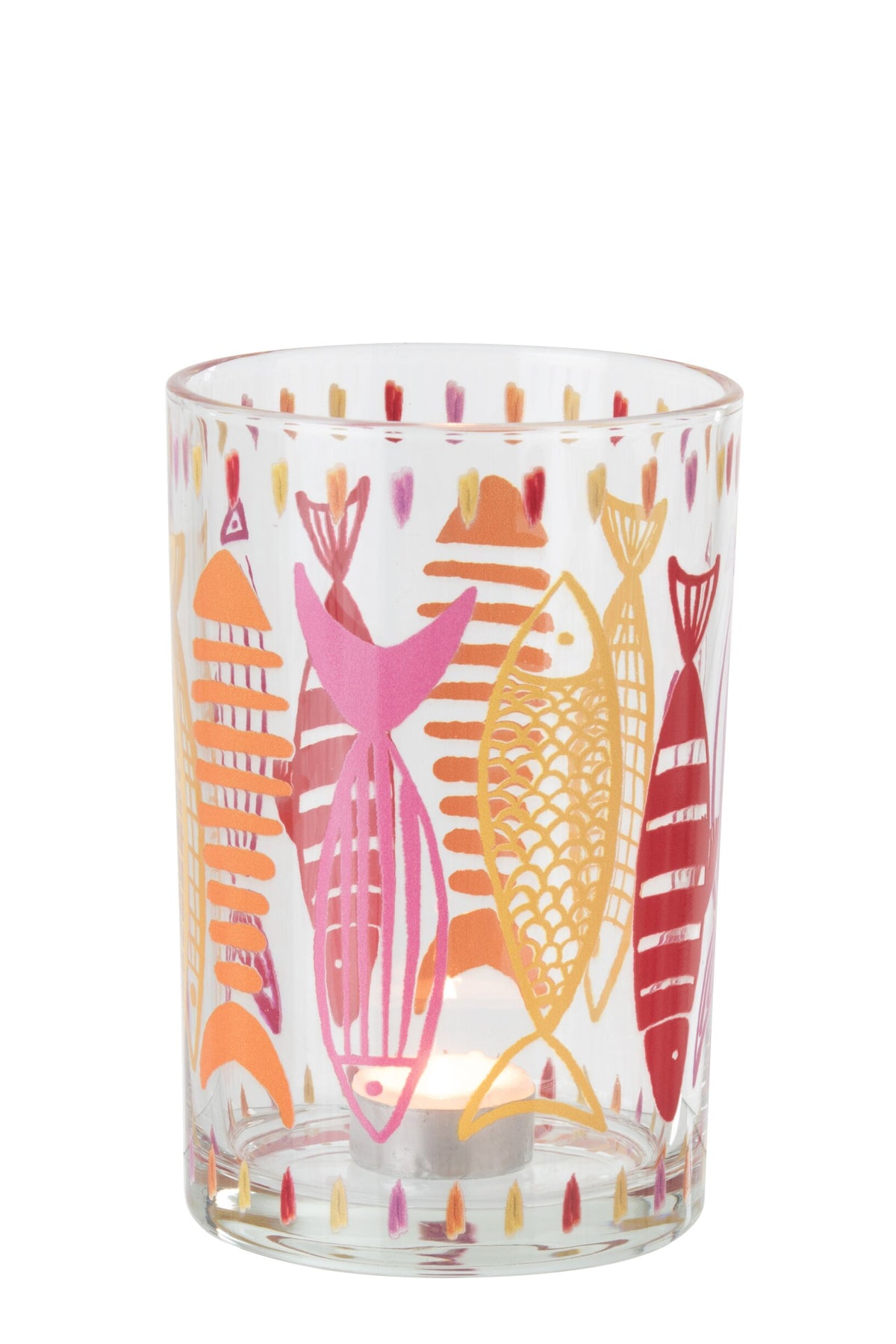 Fish Glass Lantern – Pink & Orange – 3 Sizes