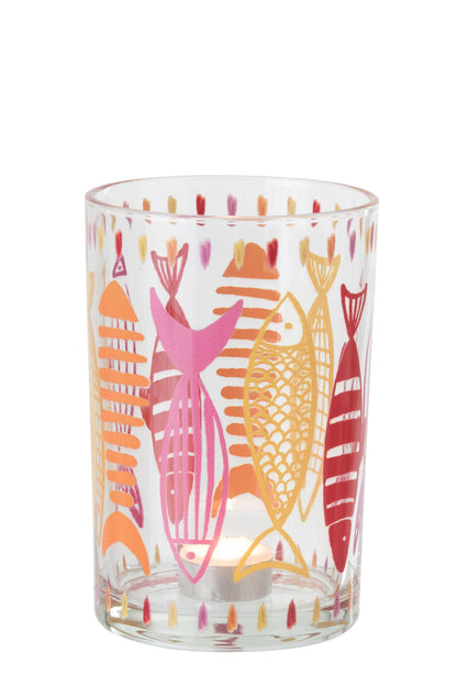 Fish Glass Lantern – Pink & Orange – 3 Sizes
