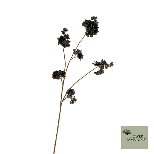Zwarte zijdenbloem bloesemtak 84 cm – elegante kunstbloem – Krokomingo